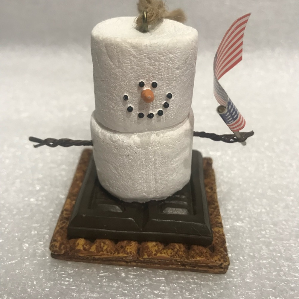 Charming White and Brown Snowman Holiday Ornament